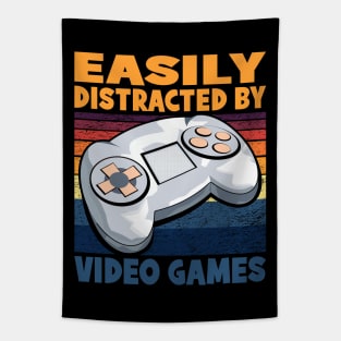 Easily Distracted By Video Games Vintage Tapestry