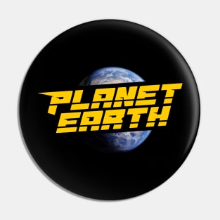 Planet earth logo space universe badge Pin