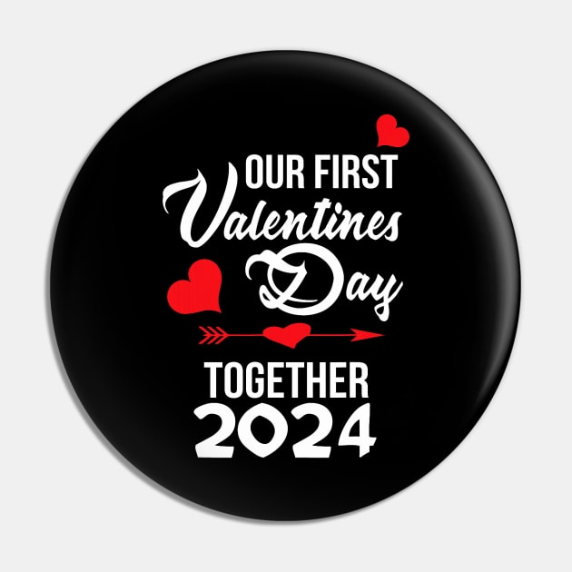 Our First Valentines Day Together 2024 Matching Couple Pin by Neldy