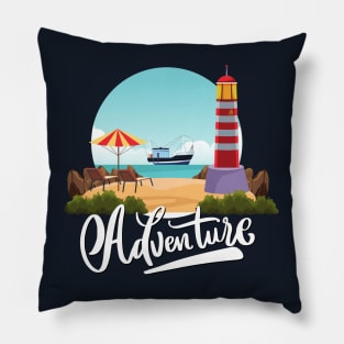 Beach summertime Adventure Explore the world travel lover palm tree sun Pillow