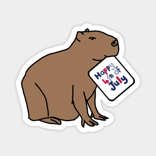 Happy 4th of July says Capybara Magnet