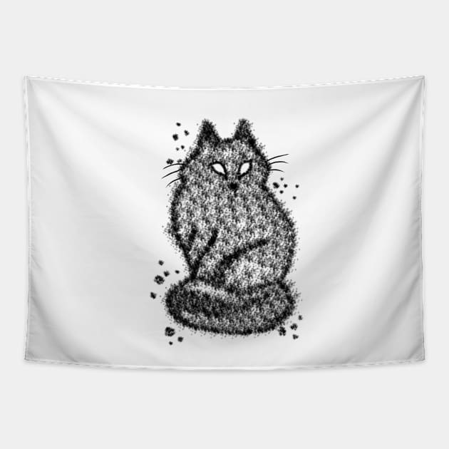 Cat Brush Style Tapestry by Shankara