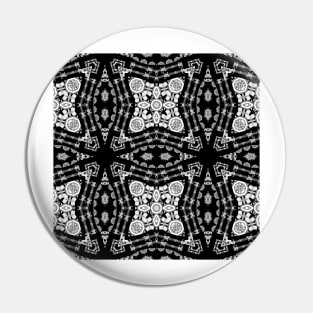 Black And White Floral Pin