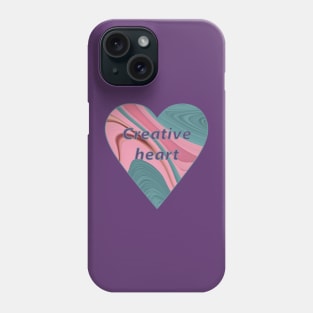 creative heart patterned with pink turquoise agate slice Phone Case