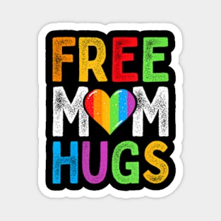 Free Mom Hugs Heart LGBT Ally Pride Month Retro Magnet