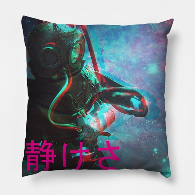 Aesthetic Vaporwave Otaku Scuba Diver In Space Pillow by VaporwaveAestheticDreams