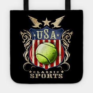 USA Classic vintage Tennis sports logo. Tote