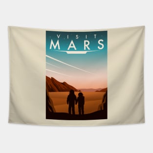 Visit Mars | Futuristic Tourism Poster Tapestry