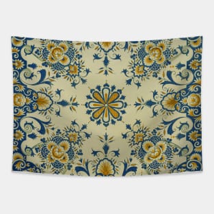 Antique Decorative Floral Print Tapestry