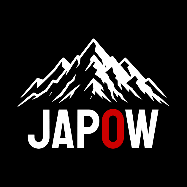 JAPOW Japan Powder Snow Snowboard Sticker - White by PawaPotto