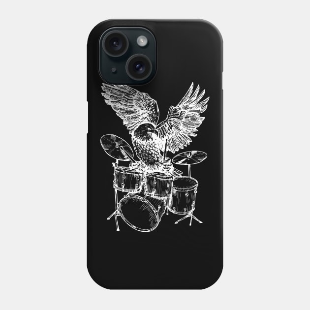 SEEMBO Eagle Playing Drums Musician Drummer Drumming Band Phone Case by SEEMBO