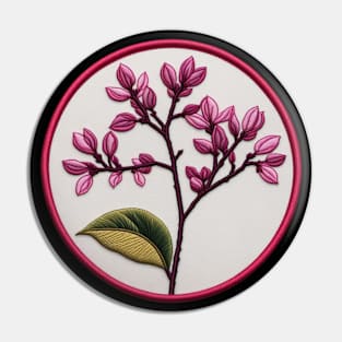 Eastern Redbud Embroidered Patch Pin