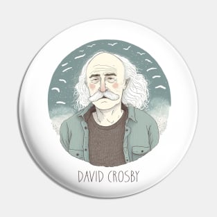 David Crosby  •• Retro Illustration Pin