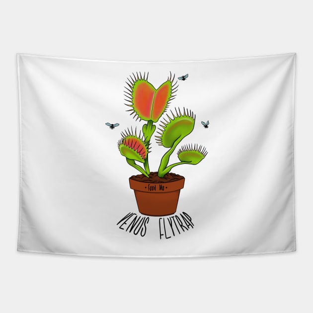 Botanical plant Carnivorous Plant Dionaea Musciplua | Venus Fly Trap Tapestry by Venus Fly Trap Shirts