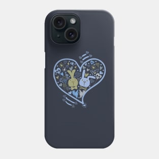 2 Cute Bunnies in a Heart Phone Case