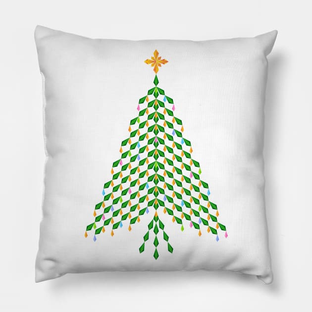 Elegant crystal Christmas Tree design Pillow by kindsouldesign