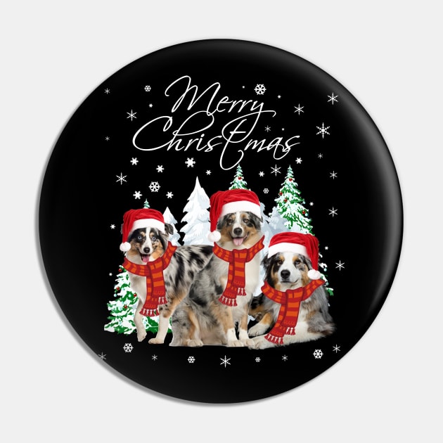 Australian Shepherd Christmas Tshirt Funny Xmas Gifts Pin by MarrinerAlex