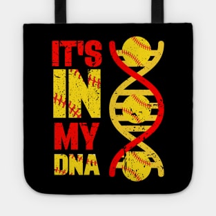 It's In My DNA Softball Sport Players Lovers Fans Team Tote