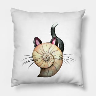 Ammonite Fossil Halloween Cat Pillow