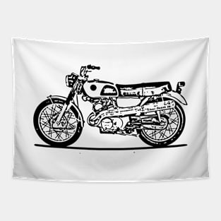 Scrambler 305 Bike Sketch Art Tapestry