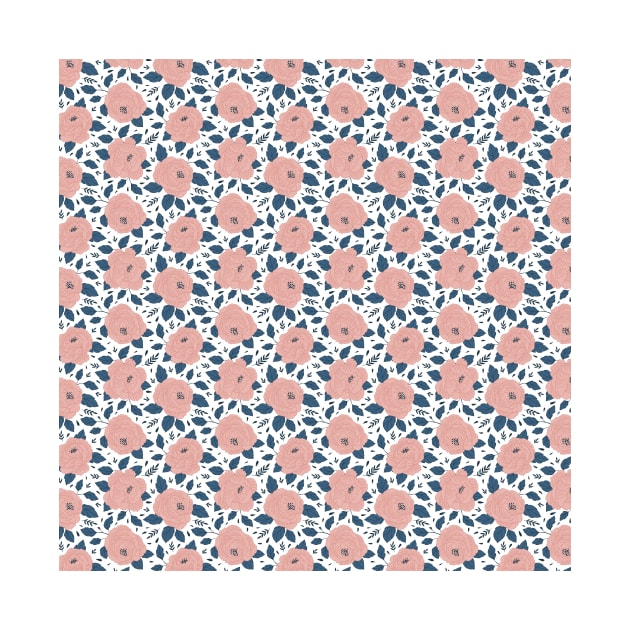 Pink Red Floral Design Pattern by MinimalSpace