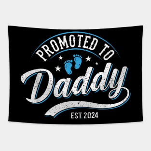 Dad Est 2024 Soon To Be Dad Promoted To Daddy Fathers Day Tapestry