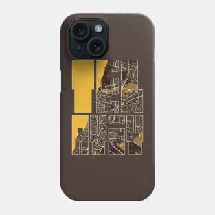 Tel Aviv City Map of Israel Phone Case