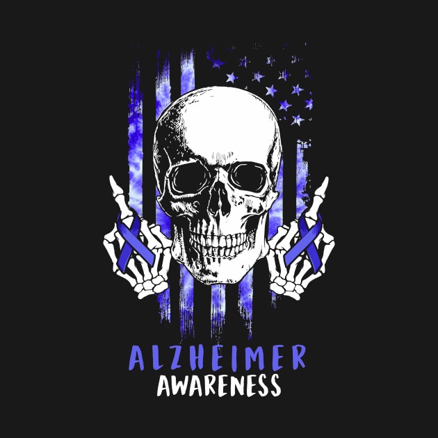 Alzheimers Awareness Skull Halloween Costume Gifts by AKIFOJWsk