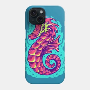 Vibrant Seahorse illustration Phone Case