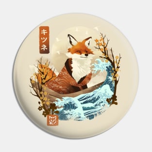 The Great Wave Fox Pin