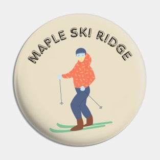 Skiing in Maple Ski Ridge Pin