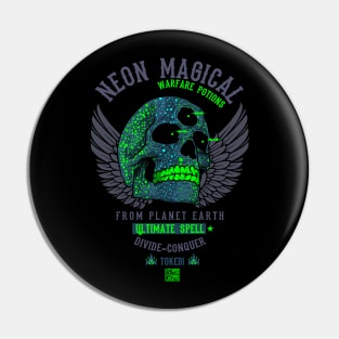 Neon Magical Warfare Potions Skull Pin