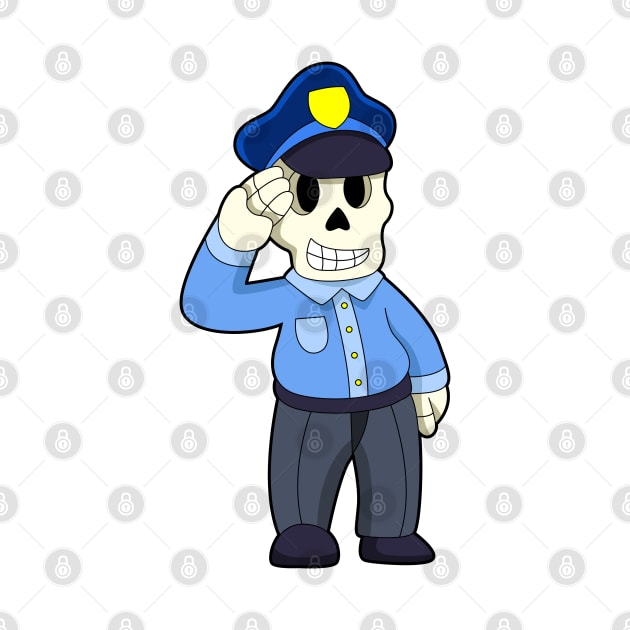 Skeleton as Police officer with Police hat by Markus Schnabel