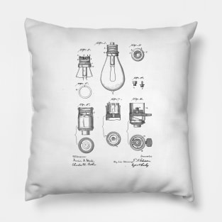 Light Bulb vintage patent drawing Pillow