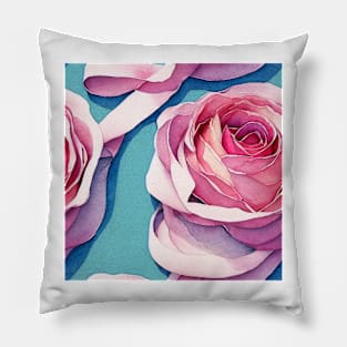 Watercolor pink bow pink ribbon Pillow