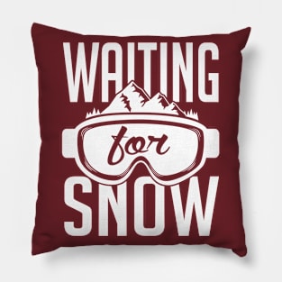 Waiting for snow (white) Pillow