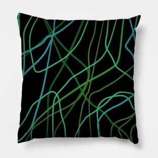 Green and black lines Pillow