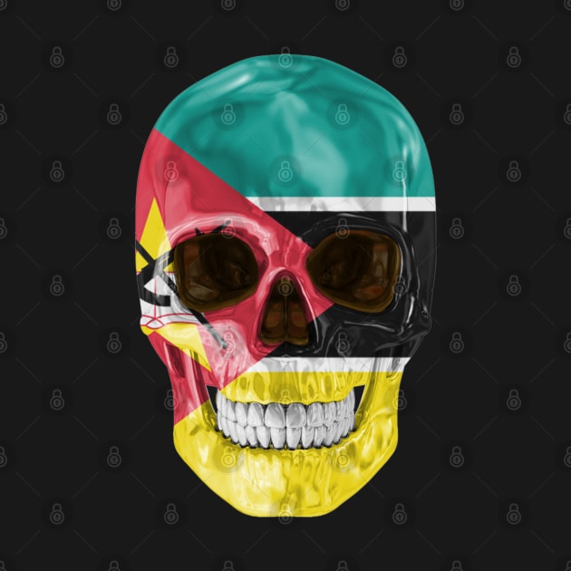 Mozambique Flag Skull - Gift for Mozambican With Roots From Mozambique by Country Flags