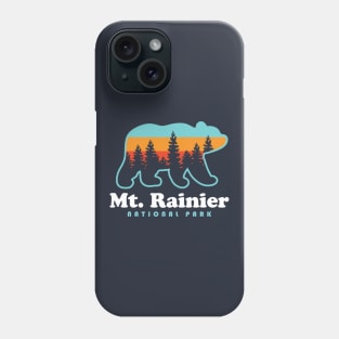 Mt Rainier National Park Hikes Retro Bear Phone Case