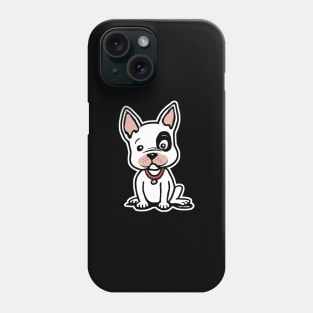 Lieve Franse Bulldog Pup Zittend In Cartoon Phone Case