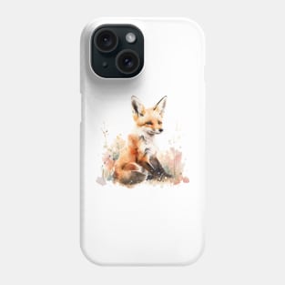 watercolor fox Phone Case