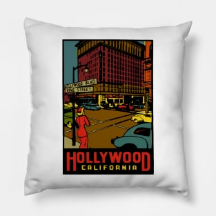 Vintage Hollywood Decal Pillow