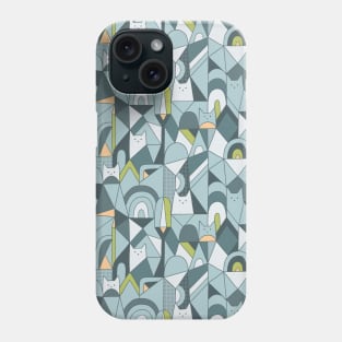 Geometric kitty cats Phone Case