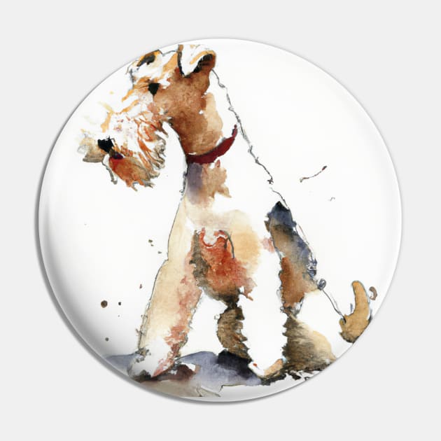 Wire Fox Terrier Watercolor - Dog Lover Gifts Pin by Edd Paint Something