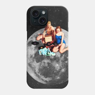 Moon and Sounds Collage art Phone Case