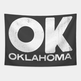 OK Oklahoma Vintage State Typography Tapestry