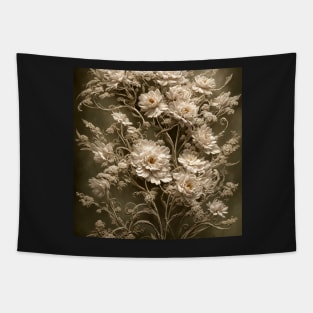 White Flowers and Lace Tapestry