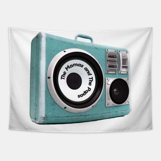 a radio 60s with sticker The Mamas and The Papas Tapestry by theStickMan_Official