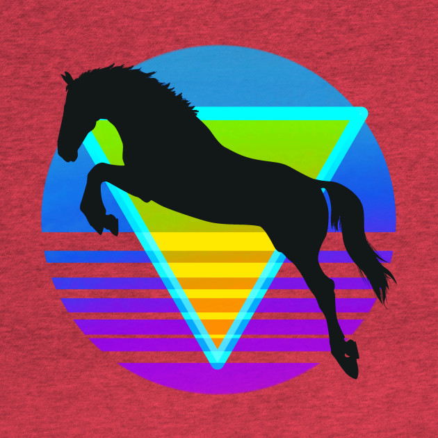 Disover 80s Horse silhouette - 80s Retro - T-Shirt