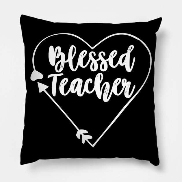 Blessed Teacher Shirt Religious Jesus Shirt For Women Pillow by agustinbosman